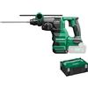 HiKOKI Martello Perforatore e Demolitore a Batteria - 18V - 3,2J Energia d'Impatto, SDS-plus, 3 Modalità di Funzionamento, Impugnatura Anti-Vibrazione - Incluso Maniglia Aggiuntiva, Asta di Profondità