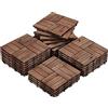 Yaheetech Piastrelle Esterno 30x30 cm Legno Pavimento Giardino ad Incastro 2,43 m² 27 Pezzi per Balcone Terrazza Patio Tagliabile Marrone Scuro-12 stecche