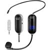 LOCOCO Wireless Microphone,UHF Microfono Archetto Senza Fili con Display Digitale, Trasmissione 50m, per Guida Turistica/Insegnamento/Fitness/Discorso