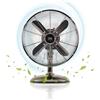 Ufesa Michigan Mini Ventilatore Oscillante da Tavolo, 40W, 3 Velocità, 4 Pale 30cm, Design Metallizzato