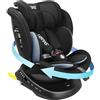 LETTAS i-Size Seggiolino Auto Isofix Girevole a 360°Gruppo 0+1/2/3, dalla nascita ai 12 anni(0-36 kg), 40-150 cm ECE R129