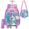 HTgroce Zaino con Ruote Scuola Elementare Trolley Unicorno Bambini