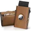 YESIIW Portafoglio Uomo con Airtag Pop up Portacarte Slim per 12 Cartes Porta Carte di Credito Uomo con Blocco RFID Portafoglio Slim con +6 Monete & 15+ Banconote