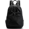 DORRISO Zaino Donna Nylon Elegante Impermeabile Leggero Zainetto Daypack con Foro per Auricolari Zaino per Scuola Viaggiare Vacanza Quotidiano Sport Borsa da Donna Casual Borsa da College Nero