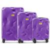 CRASH BAGGAGE Stripe Set | 3 Trolley rigidi da Viaggio (S + M + L) Valigie di Design Italiano con Chiusura TSA e 4 Ruote girevoli EASY LIFE KIT in Omaggio 3 Custodie per Valigia (3 Pezzi) Grape Violet