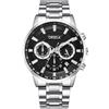 CIVO Orologio Uomo Acciaio Argento: Analogico Cronografo Orologio da Polso Uomo Impermeabile Quarzo Business Orologi per Uomo Luminoso Calendario