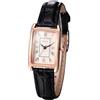 Oidea Orologio da donna con cinturino in pelle: elegante orologio rettangolare da donna retrò quadrato al quarzo orologi casual da lavoro orologio da polso regalo per lei, Quadrante oro rosa -