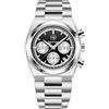 TAYSHILEY Orologi da uomo al quarzo, in acciaio inox, impermeabili, cronografo, orologi da polso per uomini, orologi da polso di lusso per affari, sport, con data automatica, BY5204 Argento nero