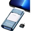 Glitfix Chiavetta USB 128G, 4 in 1 Pendrive Pennette USB C Stick per i-Phone/i-Pad/PC, Eseguire il Backup di Foto e File Video con Un Clic con IOS/Android/Tipo C/USB 3.0/OTG, Blu