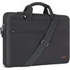 DOMISO 15.6 Pollici Borsa a Tracolla per Laptop Impermeabile Cartella Borsa Porta PC con Manico per 15.6 Yoga Chromebook/ThinkPad T580/HP Pavilion 15/Asus ROG Zephyrus GX501,Nero