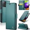 Rerzoiro Cover per Samsung Galaxy A52 Custodia Portafoglio[Blocco RFID]Premium Pelle PU Wallet Case Flip Libro con Porta Carte Slot Supporto Flip Case per Samsung Galaxy A52 (5G/4G)/A52s 5G, Blu-verde
