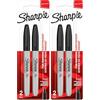 SHARPIE Pennarelli Indelebili, Punta Fine, Confezione da 4, Nero