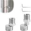 PARFCO Raccordo Eccentrico Rubinetto 2 Pezzi Accessori per Soffione Angolo, Testa Gomito 360 Gradi, Adattatore per Rubinetto Doccia, Rubinetto Angolo Vite Eccentrico, per Cucina, Bagno