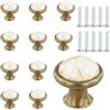 AvoDovA 10PCS Ceramica Pomelli per Porta, 33MM Vintage Pomolo per Maniglia, Manopole per Mobili da Cucina Pomelli per Mobili, Maniglia per Armadietto, Pomelli Per Cassetti Cucina Armadio (B-Bronzo)