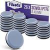 Filzada® 16x Piedini per mobili autoadesivo in Teflon -Ø 40 mm (rotondo) - Scivoli per mobili professionali/scivoli per tappeti in PTFE (teflon)