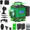 HOFTME Livella Laser Autolivellante 16 Linee, 4 X 360 °Livello Laser Autolivellante Verde, 2 x Batterie, Autolivellante, Supporto rotante, Telecomando, Base Magnetica (Blu)