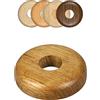 FUX 2 rosette per tubo di riscaldamento singolo, 15 mm - 22 mm, copertura per tubi, rosette di copertura, rivestimento, rosette per radiatore, legno, parquet, rosette in legno (15 mm, rovere)