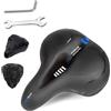 Hmfmdy Sella per bicicletta con doppia molla, ergonomica, con copertura impermeabile e chiave inglese per mountain bike, bici da corsa, cyclette, per bicicletta elettrica, colore blu