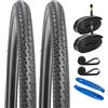 YunSCM 2PCS Pieghevole 28 Pollici pneumatici 28x1.40 700x35C ETRTO 37-622 Plus 2PCS 700C Camera d'aria AV48mm Valve compatibile Bicicletta 700x35C copertoni e Camera d'aria