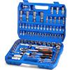 Vivo Technologies Set di chiavi a bussola in acciaio al carbonio, 94 pezzi, 1/2 e 1/4 e punte per cacciavite Torx a cricchetto
