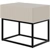 Selsey Comodino tavolino comodino con cassetto Bianco Gambe nere Veldio