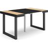 Skraut Home | Consolle allungabile | Tavolo consolle allungabile | 140 | Per 6 persone | Gambe in legno | Stile moderno | Rovere e nero