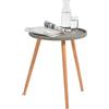 Avilia Tavolino da Salotto Rotondo in Legno con Gambe in Legno Naturale - Tavolino da Caffè Moderno, Perfetto per Soggiorno, Camera, Ambiente Contemporaneo - Tavolino Salotto 49,5x59 cm Grigio