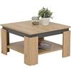 Hela Tische, Tim - Tavolino quadrato da divano, materiale a base di legno rivestito in melammina, bordo colorato, Artisan/antracite, 68 x 68 x 41 cm