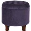 HomePop Kinfine Velvet Tufted Round, Contenitore con Coperchio Rimovibile, Vari Stili Contemporaneo Purple