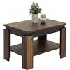 DEINE TANTE EMMA Hela Tische, Tim - Tavolino da divano, materiale a base di legno rivestito in melammina, bordo colorato, Oldwood/nero, grande ripiano, 90 x 60 x 41 cm