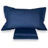 Mirabello Completo Lenzuola Matrimoniale letto due piazze in Percalle di cotone 100% Art. Louisiana (8-Blu Marine)