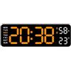 Generic Orologio Da Parete Digitale Orologio Da Tavolo Sospeso con Temperatura Settimana Orologio Da Parete a LED Orologio Da Parete Moderno per Sogg, arancione chiaro bianco