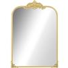 HOMCOM Specchio da parete HOMCOM, specchio da bagno 60 x 87 cm in stile barocco, specchio decorativo con cornice in metallo per soggiorno, camera da letto, oro