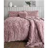 Lizzie Jacobs, Set copripiumino Cuddles in pile a pelo lungo, double-face, morbido, soffice, raffinato, caldo, comodo, confortevole, coccoloso (singolo, rosa cipria)