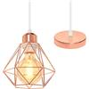 TOKIUS Lampade a sospensione Industriale, Lampadari Vintage E27 Lampadario Soffitto Metallo Gabbia ferro Ø160mm Plafoniere da ufficio per Cucina Camera da Letto Portico