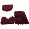 rongweiwang 3 Set di tappetini per WC con Texture Morbida e Forte Assorbimento d'Acqua per Comodi tappeti da Bagno, Vino Rosso