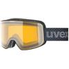 uvex pyrit LG - maschera da sci per adulti - categoria di filtro 1 - campo visivo ampliato, privo di appannamenti - black matt dl/yellow-cl.S1 - one size
