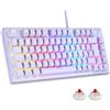 EMPIRE GAMING - Nuovo 2024 - K248 Tastiera Gaming Wired Switch Meccanico MX Red (FR AZERTY) - Tipo C - per PC/PS4/PS5/Xbox - Retroilluminazione RGB - 82 Tasti - 26 Tasti Anti-Ghosting (Bianco)