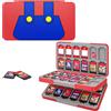 MoKo Porta Schede, Custodia Porta Cartucce di Gioco Compatibile con Switch 2/Switch OLED 2021/Lite, Custodia Protettiva con 48 Scompartimenti Schede Gioco, 24 Scompartimenti Micro SD, Blu& Rosso