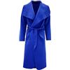 Fashion Mark Cappotto invernale da donna a cascata lungo italiano, a maniche lunghe, con cintura, trench a cascata, taglie dalla 40 alla 54, Blu reale, 8-10