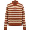 FGUUTYM Maglione a collo alto da donna, stile retrò, a righe, arancione e bianco, a maglia larga, con collo alto, colore blu, Colore: arancione., S