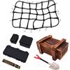 WANGCL 6PCS Accessori per Portapacchi con Rete di carico Mini Cassetta degli Attrezzi Nera Pala in Legno per 1/10 RC Car RC Crawler Monster Trucks Compatibile con TRX4 SCX10/D90
