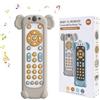 JoyJoyful Silicone Telecomando TV Neonato 6-9 Mesi, Gioco Musicale Bambini 1 Anno con Inglese/Francese/Spagnolo, Montessori Educativo (Bianco Koala)