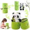 YushengTai Peluche Panda Morbido e Coccoloso, 35cm Pupazzo con Seduto Nascosto Peluche di Bambù, Soffice Bambola per Ragazzi e Ragazze