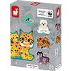Janod - 5 Puzzle Evolutivi Animali da 2-6 Pezzi - Gioco Educativo Prima Infanzia Osservazione e Coordinamento - Fabbricato in Francia - Collaborazione WWF - Certificato FSC - Da 2 Anni in Su, J08625