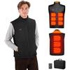 Moteoza Gilet riscaldato da uomo, giacca riscaldante ricaricabile con batteria da 16000 mAh, gilet riscaldato in pile invernale con 3 temperature regolabili