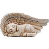 Heart Tong Decorazione per tomba con angelo e cane, resistente alle intemperie, per cani, decorazione commemorativa per cani, statuette per cani con ali d'angelo, statua di animali in resina.
