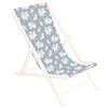 Ferocity Tela di ricambio per sedia a sdraio 131x44 cm, per giardino, terrazza e piscina intercambiabile in tessuto 100% poliestere per sedia a sdraio pieghevole in legno, motivo Gigli blu e bianchi [119]