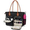 CURMIO Borsa Medico Donna per Infermiera con Custodia per Computer, Nero | Borsa Medica Vuota, Diverse Tasche e Passanti Elastici, per Lavoro Infermieristico/ Servizio Sanitario