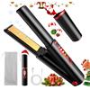 Layukt Piastra per capelli in titanio senza fili, mini ferro piatto portatile USB ricaricabile a calore rapido con batteria 5 V/5000 mAh, anti-scottatura a 3 livelli per capelli lisci e lucidi (nero)